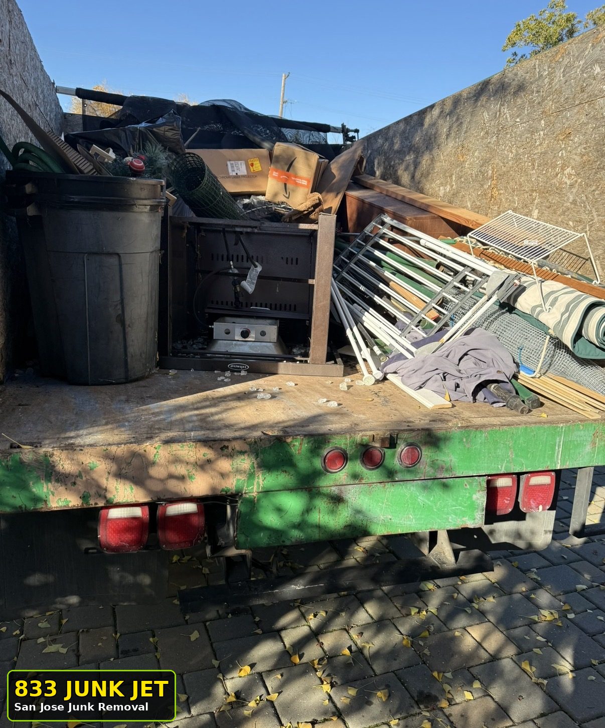 Construction debris removal San Jose by 833 Junk Jet