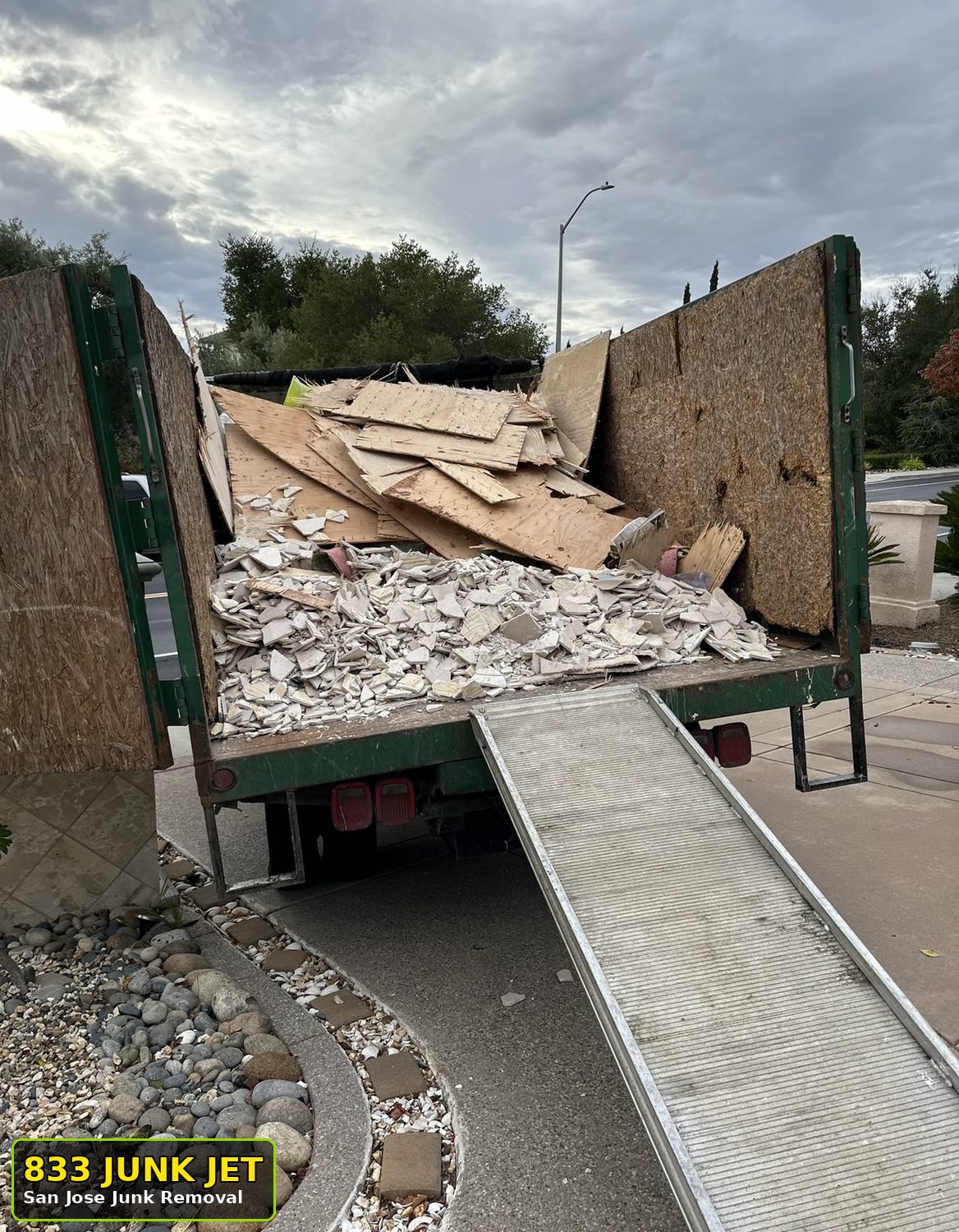 Construction debris removal San Jose by 833 Junk Jet