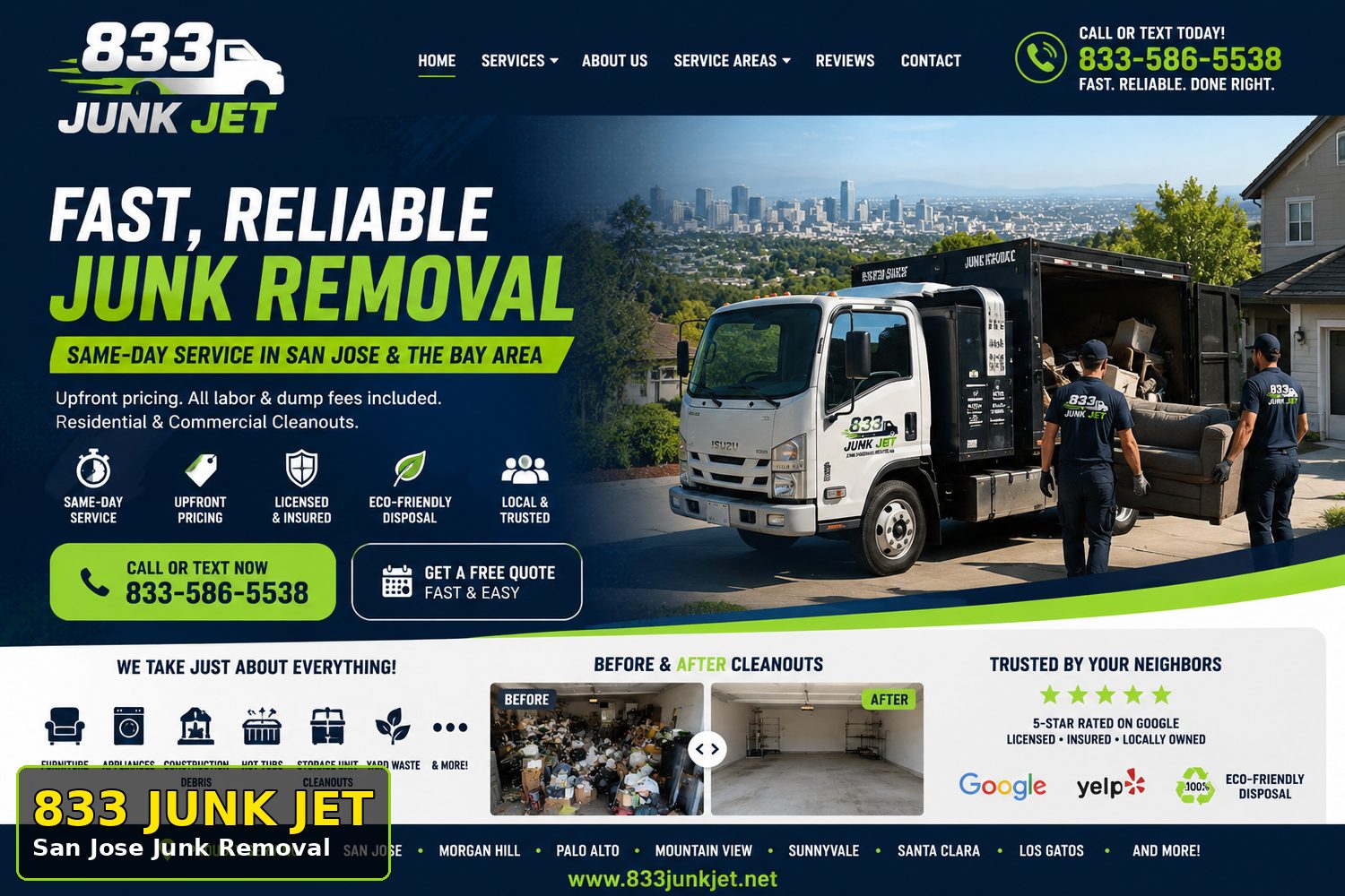 Furniture removal San Jose by 833 Junk Jet