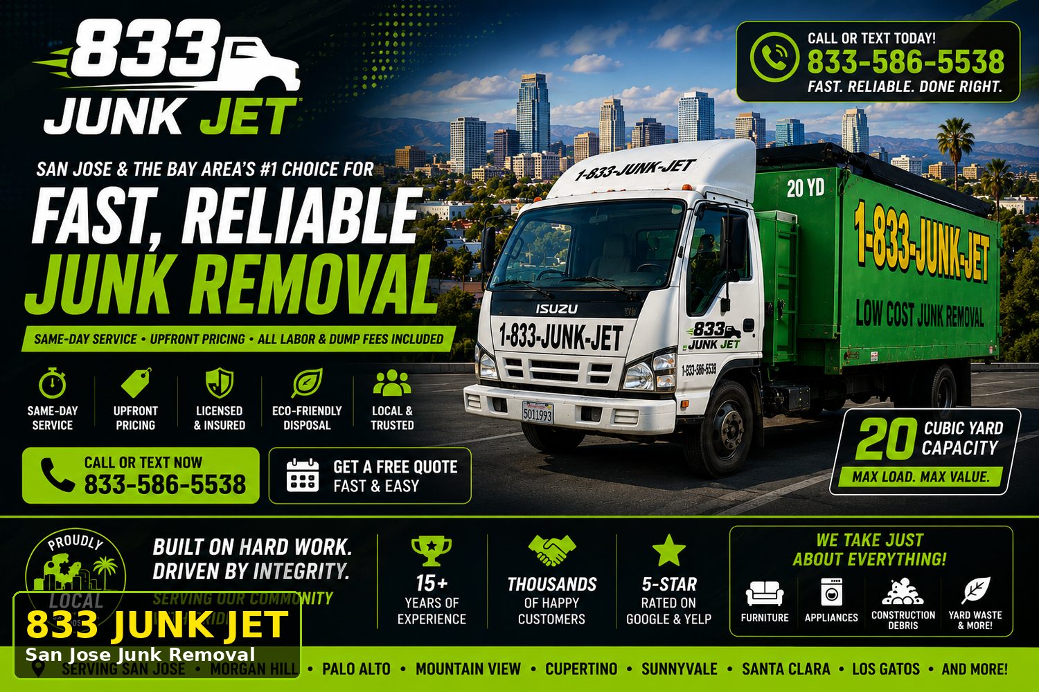 Garage cleanout San Jose by 833 Junk Jet